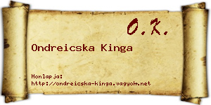 Ondreicska Kinga névjegykártya