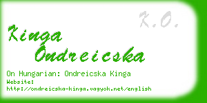 kinga ondreicska business card